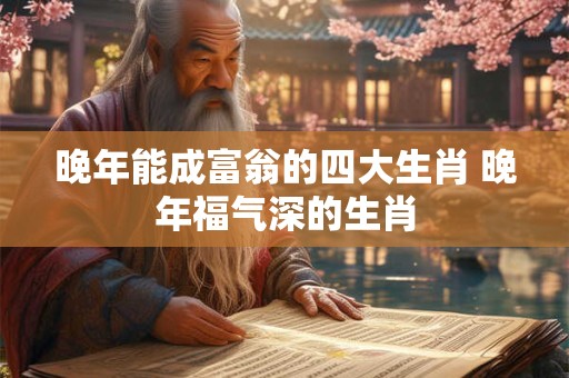 晚年能成富翁的四大生肖 晚年福气深的生肖