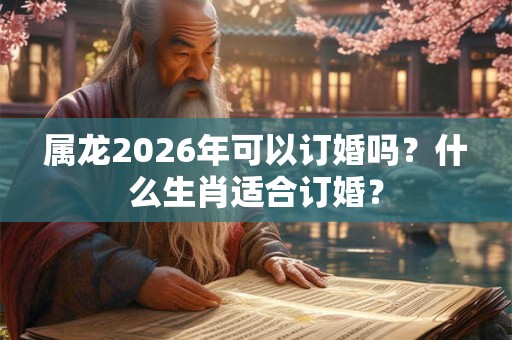属龙2026年可以订婚吗？什么生肖适合订婚？