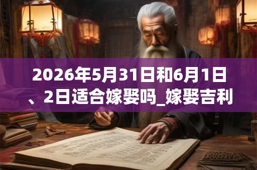 2026年5月31日和6月1日、2日适合嫁娶吗_嫁娶吉利吗
