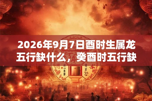 2026年9月7日酉时生属龙五行缺什么，癸酉时五行缺什么