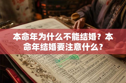 本命年为什么不能结婚？本命年结婚要注意什么？