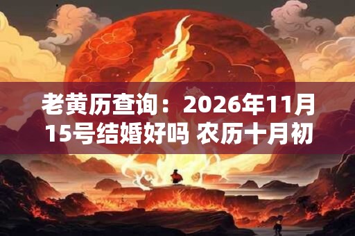 老黄历查询：2026年11月15号结婚好吗 农历十月初一日子如何