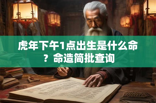 虎年下午1点出生是什么命？命造简批查询