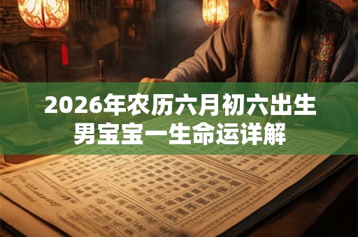 2026年农历六月初六出生男宝宝一生命运详解