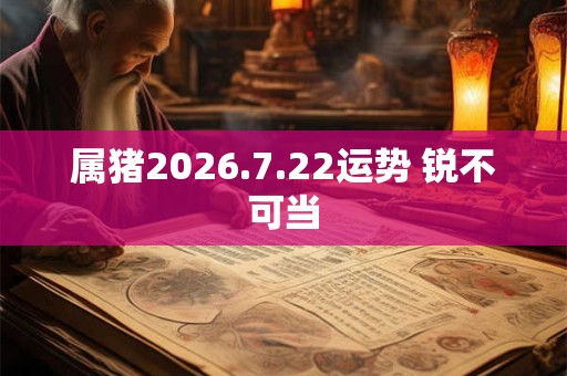 属猪2026.7.22运势 锐不可当