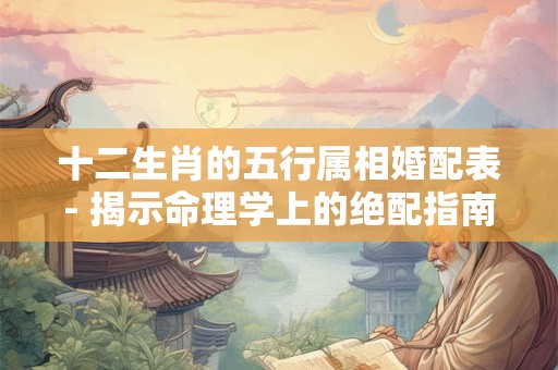 十二生肖的五行属相婚配表- 揭示命理学上的绝配指南！