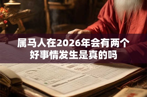 属马人在2026年会有两个好事情发生是真的吗