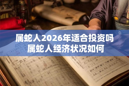 属蛇人2026年适合投资吗 属蛇人经济状况如何