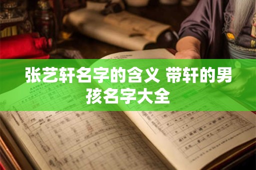 张艺轩名字的含义 带轩的男孩名字大全