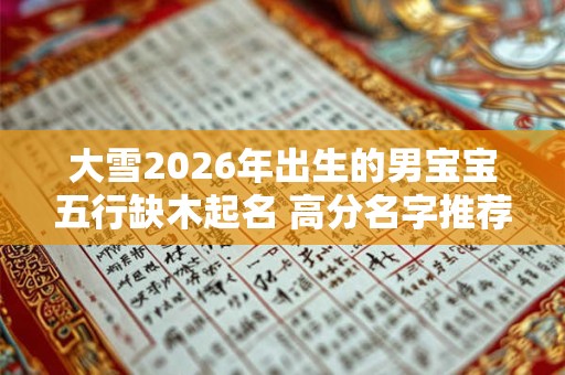 大雪2026年出生的男宝宝五行缺木起名 高分名字推荐！
