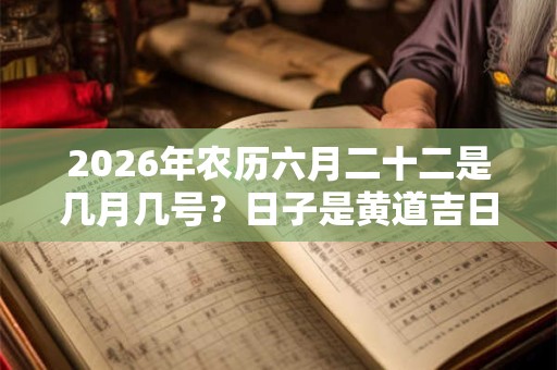 2026年农历六月二十二是几月几号？日子是黄道吉日吗？