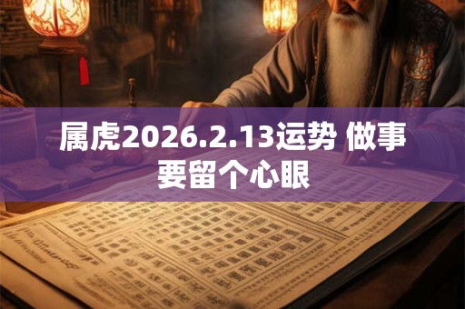 属虎2026.2.13运势 做事要留个心眼
