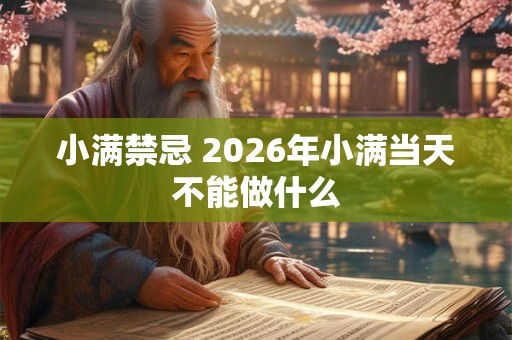 小满禁忌 2026年小满当天不能做什么