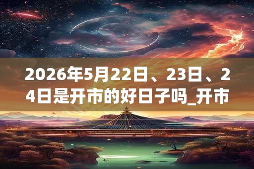 2026年5月22日、23日、24日是开市的好日子吗_开市可以吗