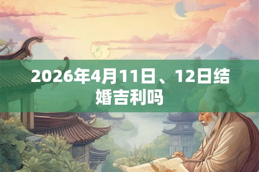 2026年4月11日、12日结婚吉利吗