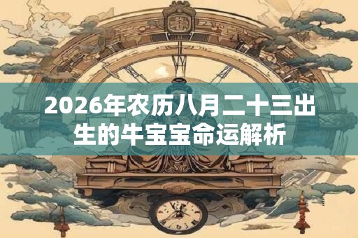 2026年农历八月二十三出生的牛宝宝命运解析