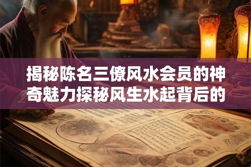 揭秘陈名三僚风水会员的神奇魅力探秘风生水起背后的秘密！