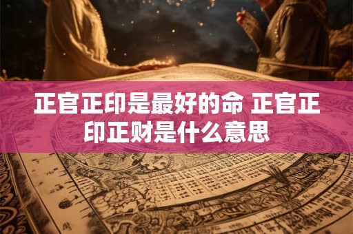 正官正印是最好的命 正官正印正财是什么意思