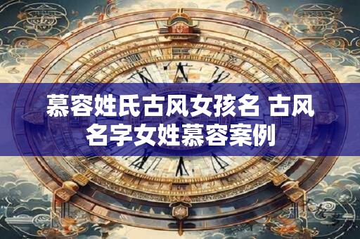 慕容姓氏古风女孩名 古风名字女姓慕容案例