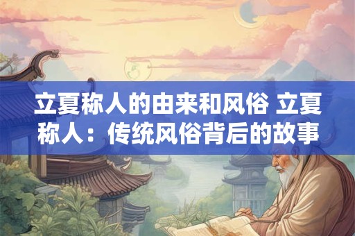 立夏称人的由来和风俗 立夏称人：传统风俗背后的故事与寓意