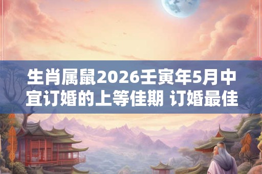 生肖属鼠2026壬寅年5月中宜订婚的上等佳期 订婚最佳日子