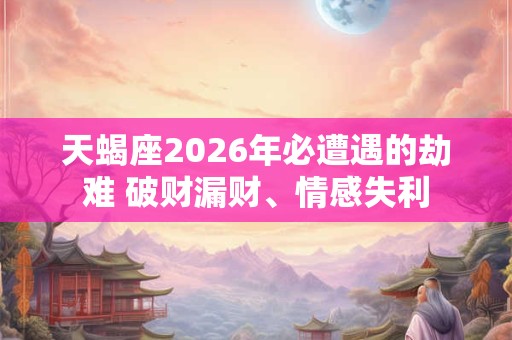 天蝎座2026年必遭遇的劫难 破财漏财、情感失利