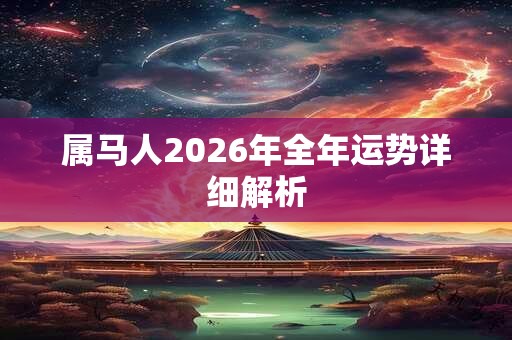 属马人2026年全年运势详细解析