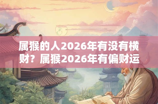 属猴的人2026年有没有横财？属猴2026年有偏财运吗？
