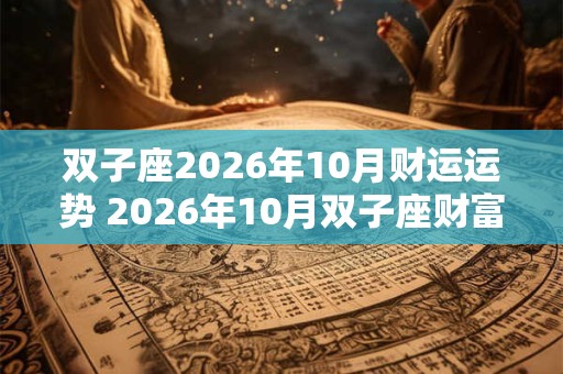 双子座2026年10月财运运势 2026年10月双子座财富运程详解