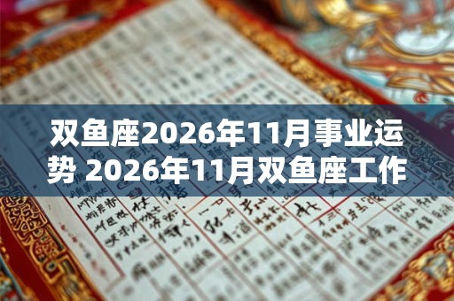 双鱼座2026年11月事业运势 2026年11月双鱼座工作运程详解