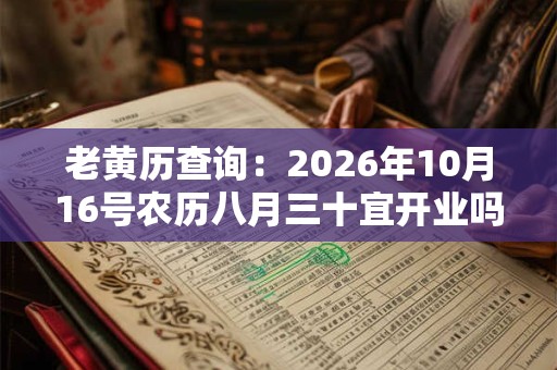 老黄历查询：2026年10月16号农历八月三十宜开业吗