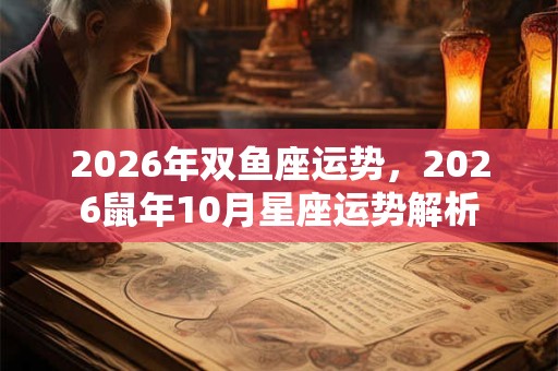 2026年双鱼座运势，2026鼠年10月星座运势解析