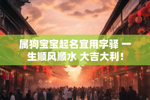 属狗宝宝起名宜用字驿 一生顺风顺水 大吉大利！