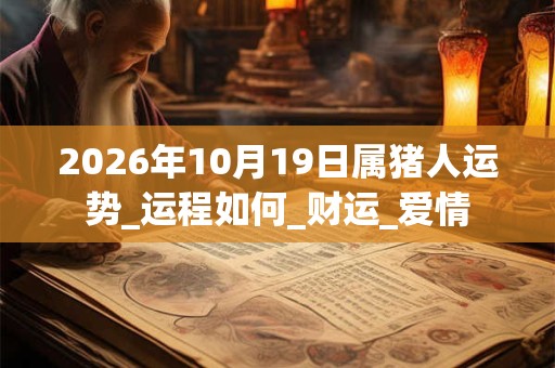 2026年10月19日属猪人运势_运程如何_财运_爱情
