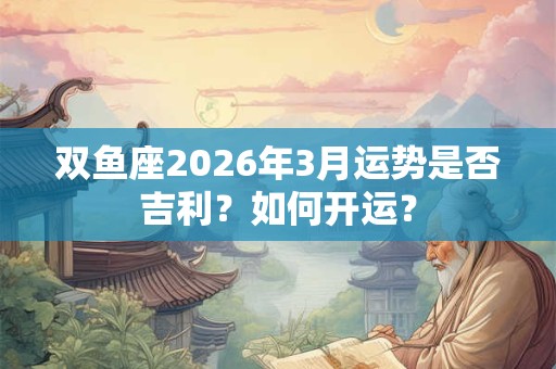 双鱼座2026年3月运势是否吉利？如何开运？