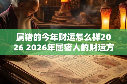 属猪的今年财运怎么样2026 2026年属猪人的财运方位
