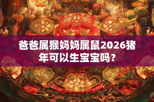 爸爸属猴妈妈属鼠2026猪年可以生宝宝吗? 爸爸属猴妈妈属鼠2026猪年可以生宝宝吗?
