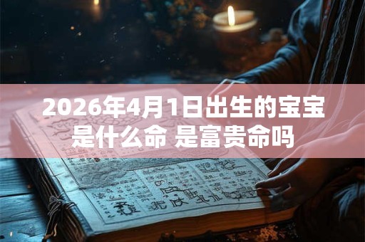 2026年4月1日出生的宝宝是什么命 是富贵命吗