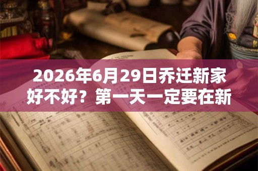 2026年6月29日乔迁新家好不好？第一天一定要在新家睡吗？