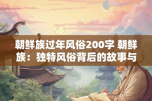 朝鲜族过年风俗200字 朝鲜族：独特风俗背后的故事与传承