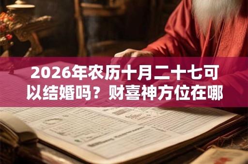 2026年农历十月二十七可以结婚吗？财喜神方位在哪？