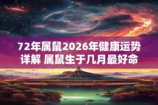 72年属鼠2026年健康运势详解 属鼠生于几月最好命