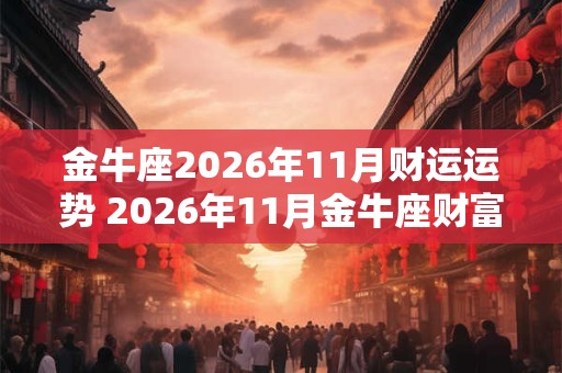 金牛座2026年11月财运运势 2026年11月金牛座财富运程详解