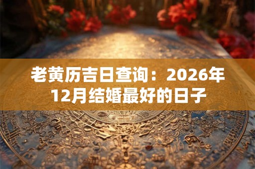 老黄历吉日查询：2026年12月结婚最好的日子