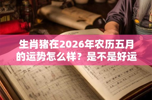 生肖猪在2026年农历五月的运势怎么样？是不是好运势？