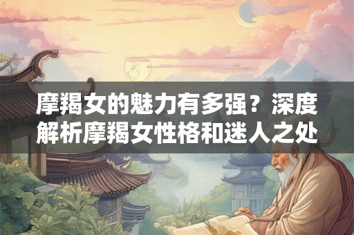 摩羯女的魅力有多强？深度解析摩羯女性格和迷人之处