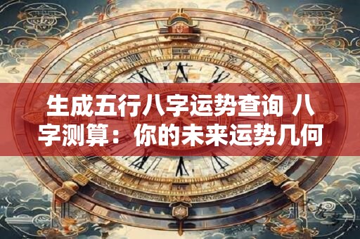 生成五行八字运势查询 八字测算：你的未来运势几何