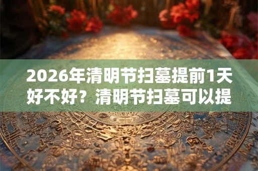 2026年清明节扫墓提前1天好不好?清明节扫墓可以提前多久? 2026年清明节扫墓提前1天好不好?清明节扫墓可以提前多久?