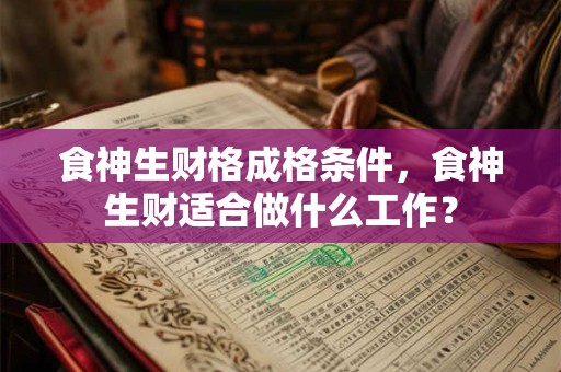 食神生财格成格条件，食神生财适合做什么工作？
