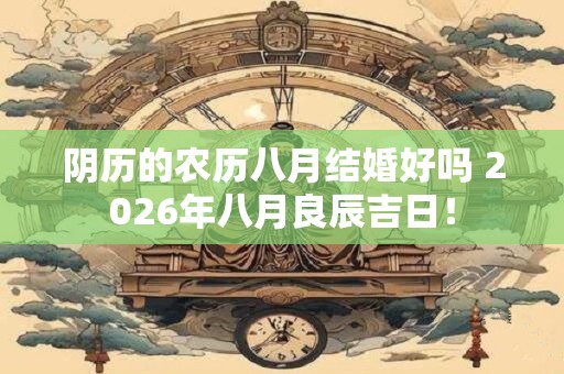 阴历的农历八月结婚好吗 2026年八月良辰吉日！